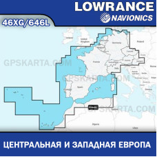 Карта глубин для Lowrance Центральная и Западная Европа (Navionics 46XG/646L)