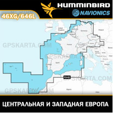 Карта глубин для Humminbird Центральная и Западная Европа (Navionics 46XG/646L)