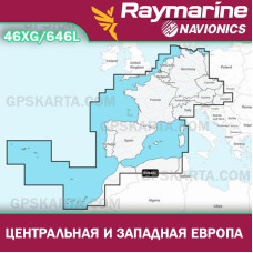 Центральная и Западная Европа  карта глубин для Raymarine (Navionics 46XG/646L)